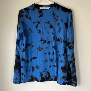 Proenza Schouler White Label long sleeve blue tie dye XS-